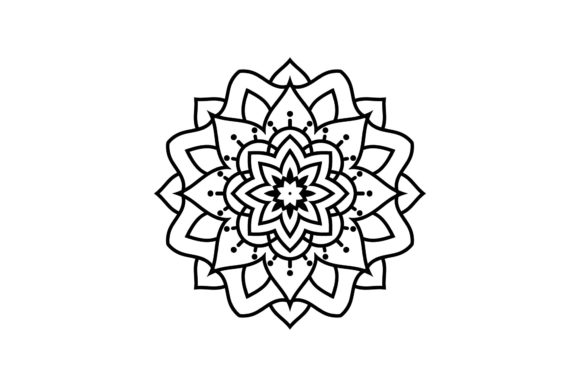 Black Mandala Floral Arabic Vector Icon