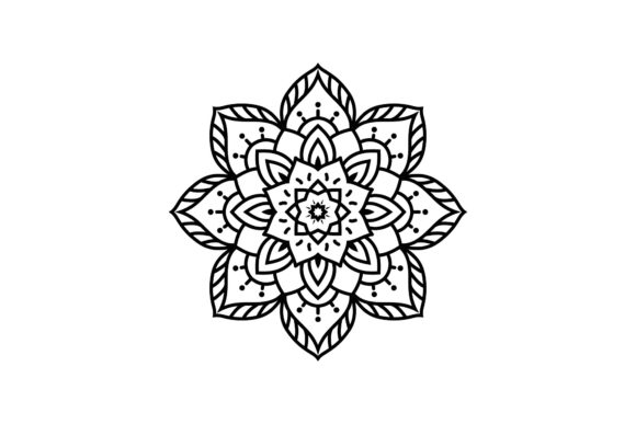 Black Mandala Floral Arabic Vector Icons