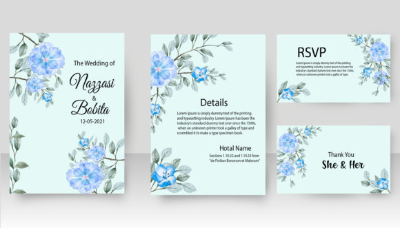 Colorful Floral Wedding Invitation Card