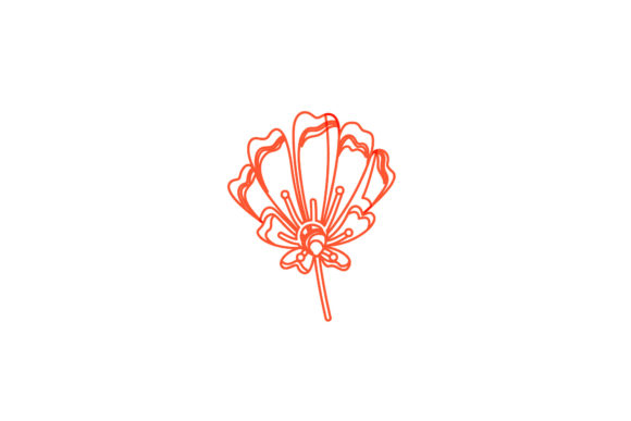 Cute Floral Flowers Icon Line Style