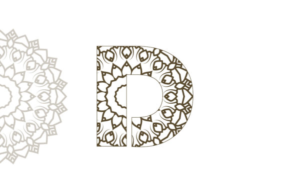 D Floral Alphabet Mandala Design