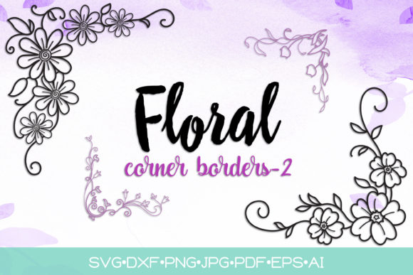 Doodle Floral Corner Border