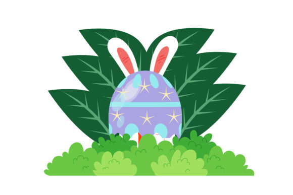 Easter Egg Purple with Floral Icon