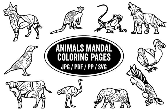 Floral Animals Mandala Coloring Pages