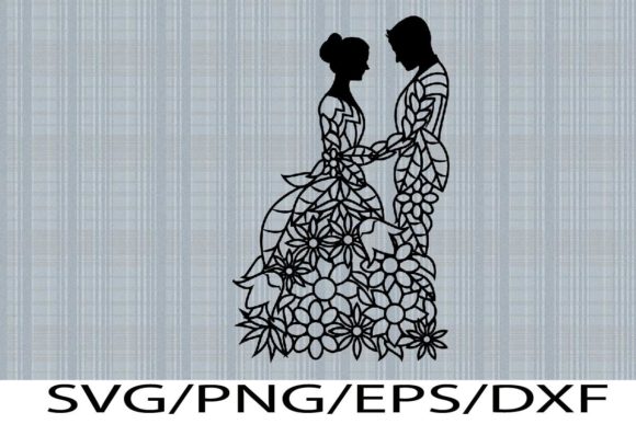Floral Bride and Groom