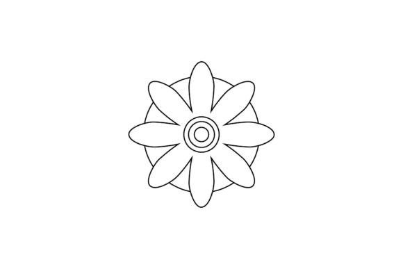 Floral Flat Icon Outline