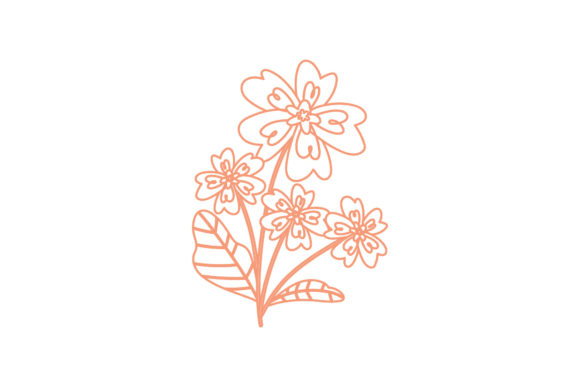 Floral Flowers Icon Line Style
