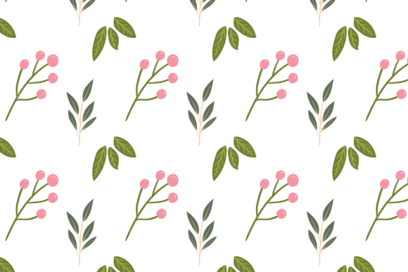 Floral Green Leaf Ornament Pattern