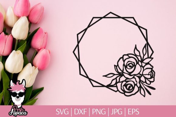 Floral Hexagonal Frame Monogram