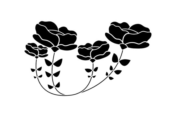 Floral Lotus Flower Silhouette