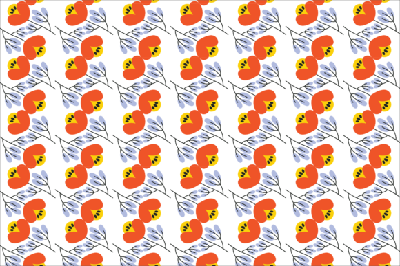 Floral Orange Flower Ornament Pattern