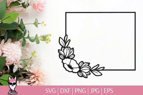 Floral Rectangular Frame Monogram