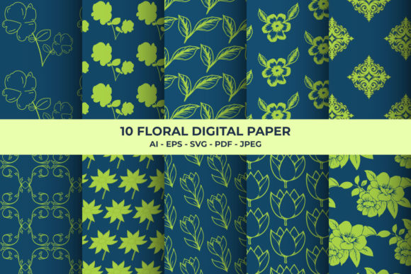 Floral Seamless Digital Paper Pack
