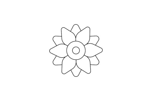 Floral Simple Flower Petals Outline