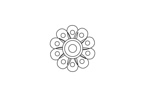 Floral Simple Ornament Outline