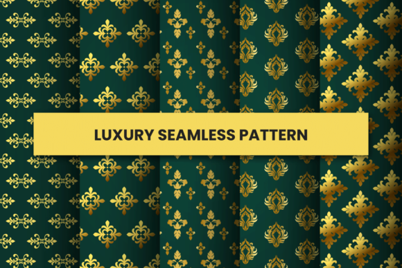 Golden Floral Pattern Texture Collection