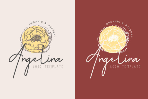 Hand Drawn Floral Wedding Logo Design