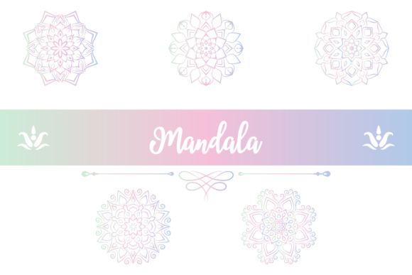 Mandala Floral Element Gradient Design