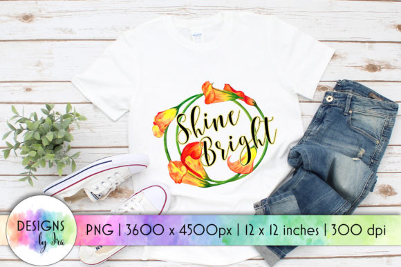 Shine Bright Floral Wreath Sublimation