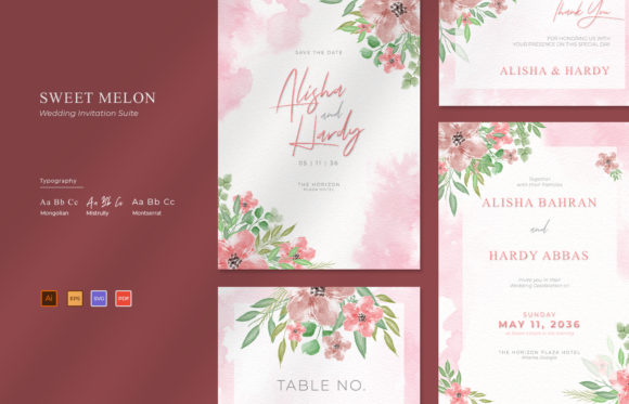 Soft Floral Bouquet Wedding Invitation