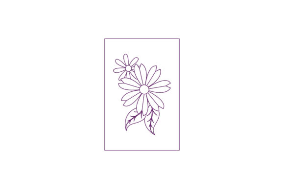 Spring Floral Card Icon Line Style