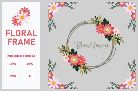 Watercolor Floral Wreath for Invitation